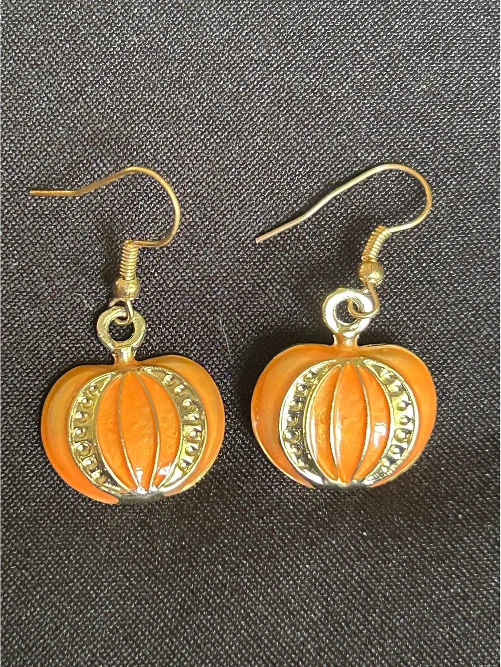 Vintage Style Orange Pumpkin Dangle Earrings